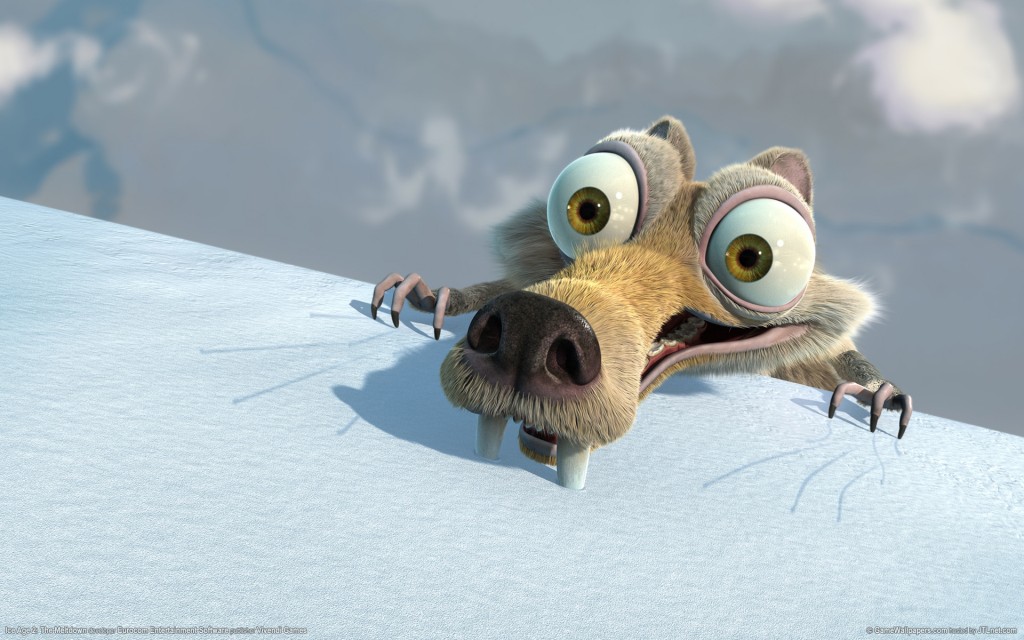IA2-2 Scrat finds himself in a typically precarious situation. Photo credit: Blue Sky Studios ICE AGE THE MELTDOWN TM & © 2006 Twentieth Century Fox Film Corporation. All rights reserved. Not for sale or duplication.